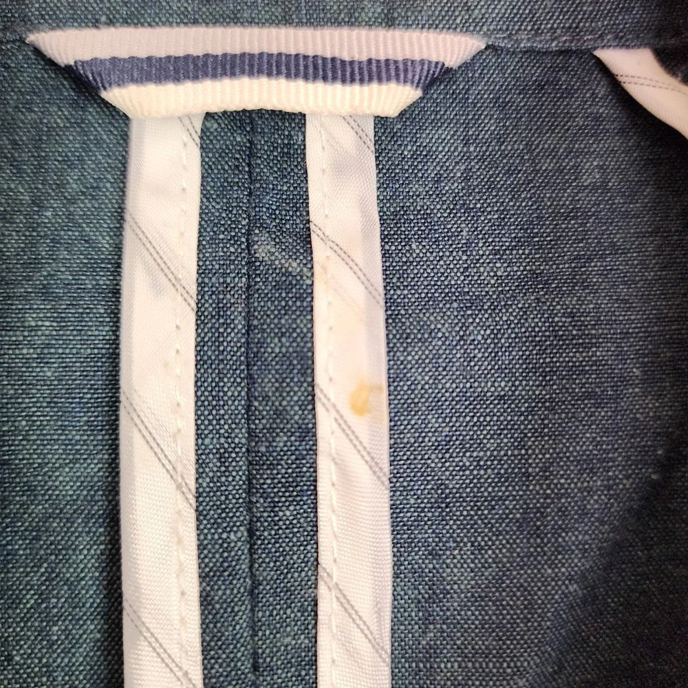 Frank and Oak Blazer Laurier Fit Heather Blue Classic Preppy Quiet Luxury Sz 36